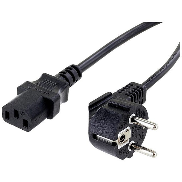 Netzkabel mit Kaltgeräteanschluss 2 m, schwarz
