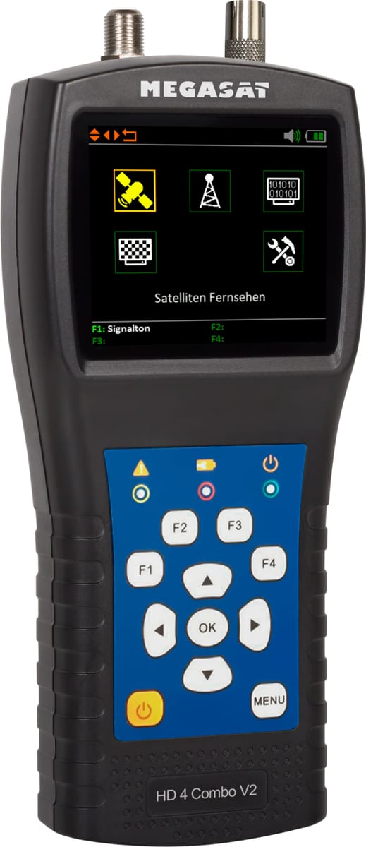 Megasat Sat-/Pegel-Messgerät HD 4 Combo V2 für DVB-S/S2/T/T2/C/C2, 6,9-cm-Farbdisplay (2,7"), Akku