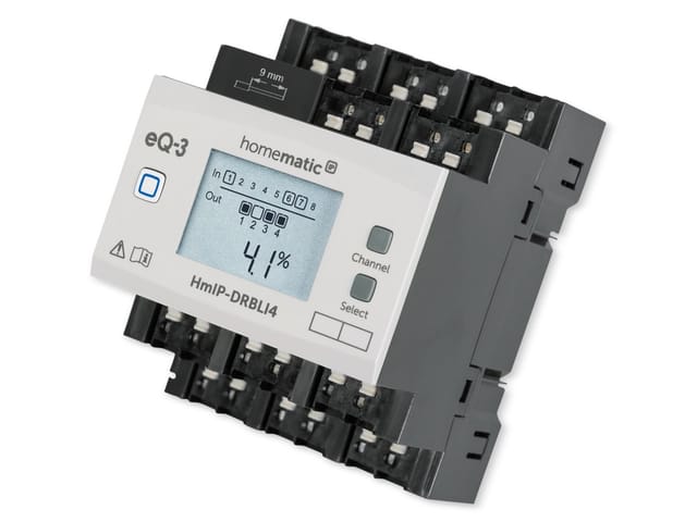 Homematic IP Smart Home Jalousieaktor für Hutschienenmontage – 4-fach, HmIP-DRBLI4