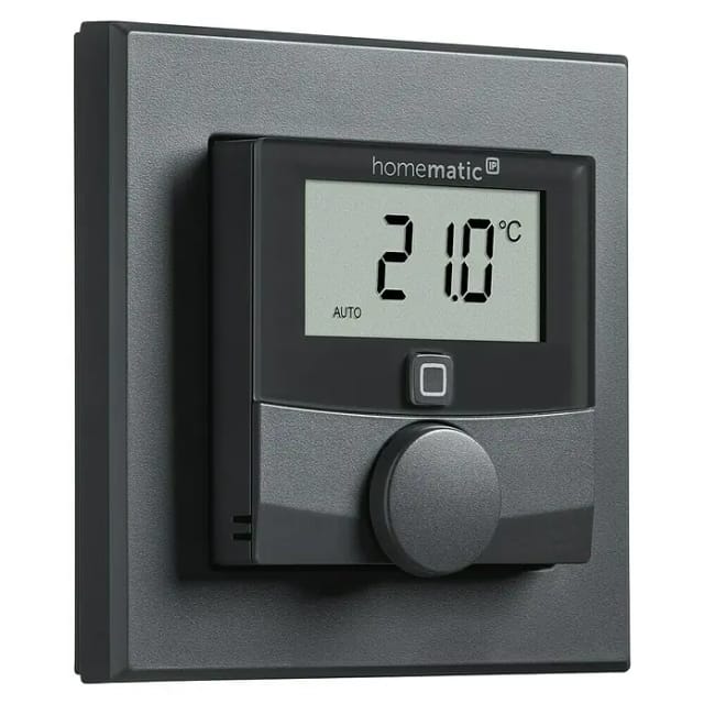 Homematic IP Smart Home Wandthermostat mit Luftfeuchtigkeitssensor, anthrazit, HmIP-WTH-A