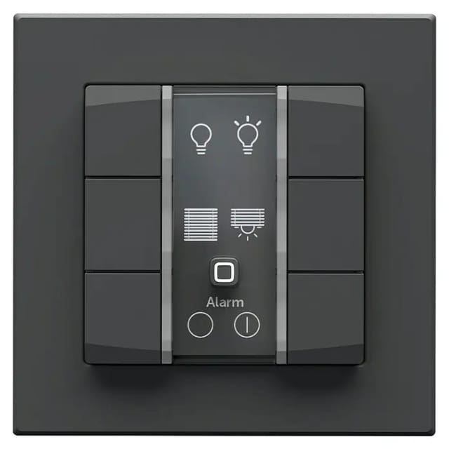 Homematic IP Smart Home Wandtaster – 6-fach, 230 V, anthrazit, HmIP-WRC6-230-A