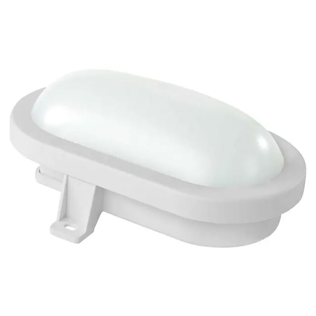 REV 10-W-Oval-LED-Leuchte mit HF-Bewegungssensor, kaltweiß, weißes Gehäuse, IP54