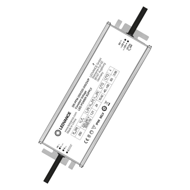 LEDVANCE LED-Netzteil / LED-Trafo DR-PFM-250, 250 W, 24 V DC, 10,42 A, Konstantspannung, IP66