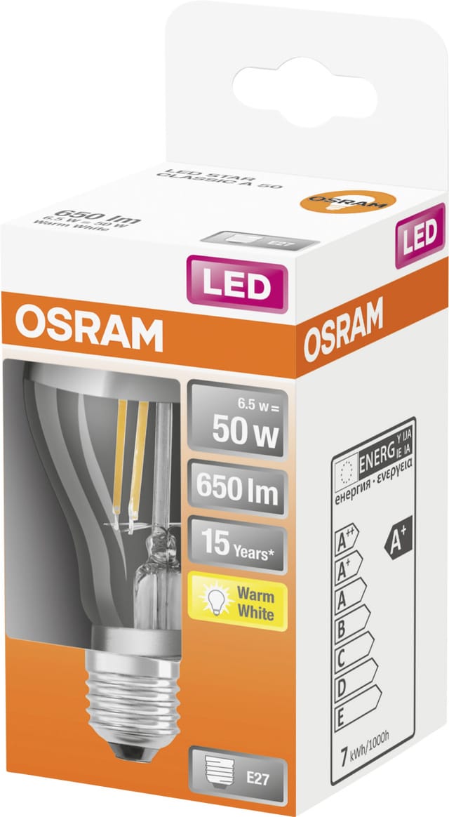 OSRAM 6,5-W-LED-Spiegelkopf-Lampe E27, 650 lm, warmweiß