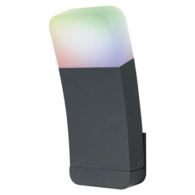 LEDVANCE SMART+ WiFi 10-W-LED-Wandleuchte CURVE, Aluminium, 550 lm, warmweiß, RGB, IP44, anthrazit, dimmbar
