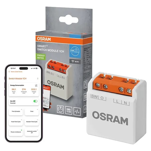 OSRAM SMART+ Smart Home WLAN-Schaltmodul, 1-Kanal, Unterputz, Weiß
