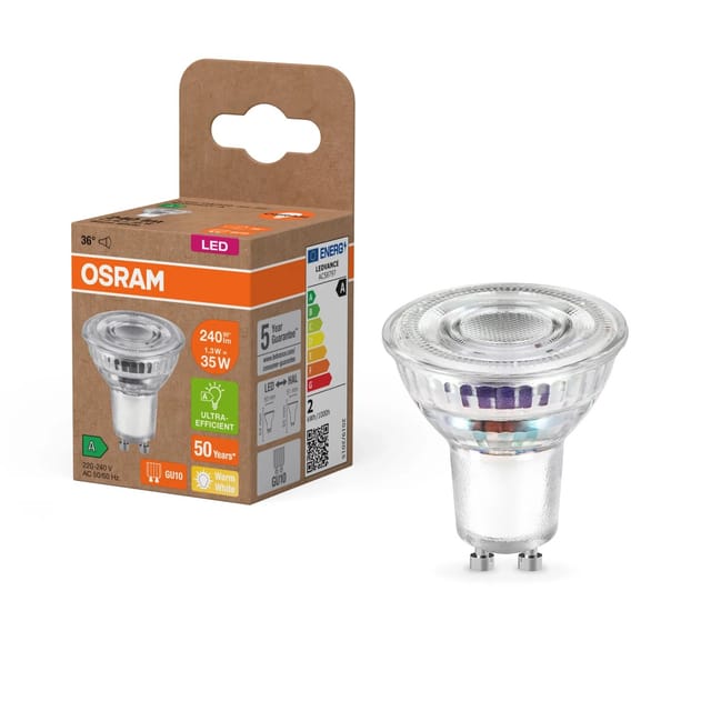 Osram LED PAR16 35 36°, 1,4 W, 240 lm, GU10, EEK A, warmweiß