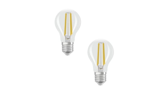 Osram LED Classic A 40, Filament, EEK A, 2,2 W, 470 lm, E27, kaltweiß, klar, 2er Pack