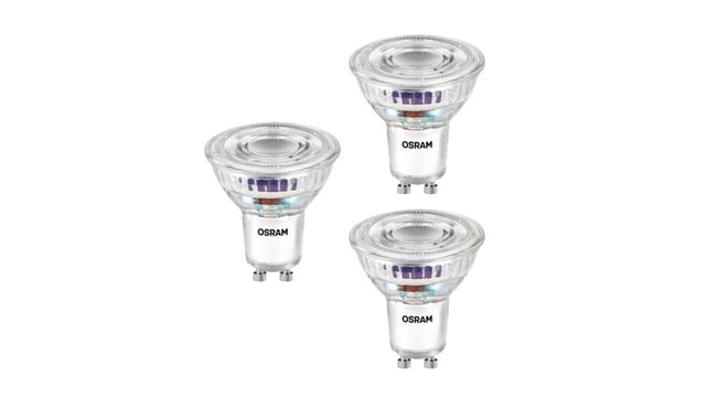 Osram LED PAR16 50 100°, 2,5 W, 450 lm, GU10, EEK A, kaltweiß, 3er Pack