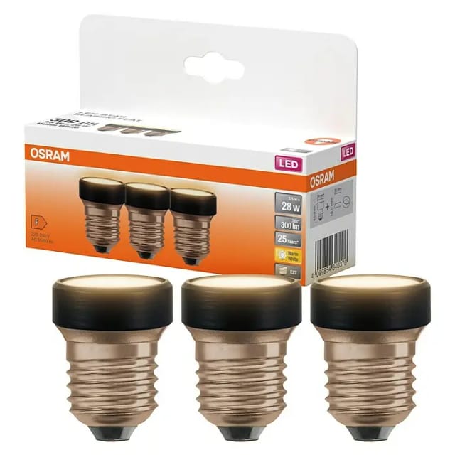 Osram Ultrakompakte Designlampe LED STAR FLAT 28, 3,5 W, 300 lm, E27, 2700 K, matt, 3er Set