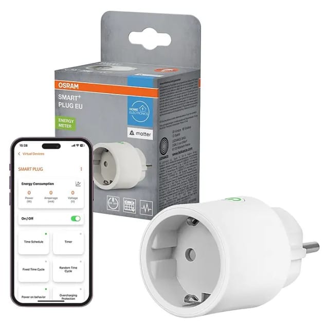 OSRAM SMART+ Smart Home Steckdose, WLAN, Matter, Verbrauchsmessung, EU, weiß