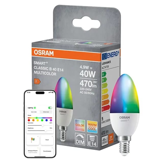 OSRAM SMART+ Smart Home LED-Lampe E14 , WLAN, dimmbar, IP20, Weiß
