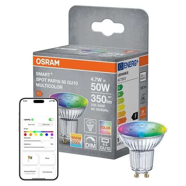 SMART+ Smart Home LED-Strahler GU10, WLAN, dimmbar, IP20, RGBW, Silber