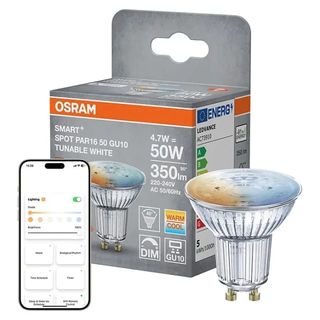 OSRAM SMART+ Smart Home LED-Strahler, GU10, WLAN, dimmbar, IP20, Silber