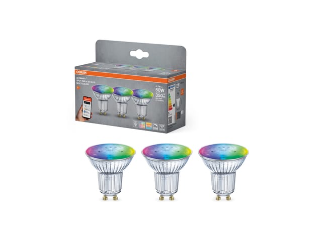 OSRAM SMART+ Smart Home GU10 , Matter, WLAN, 4.7 W, RGBW, 3er-Pack