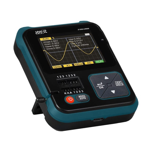 Joy-IT Tragbares 3-in-1-Gerät JT-DSO-LCR500 Oszilloskop, Komponententester und Signalgenerator
