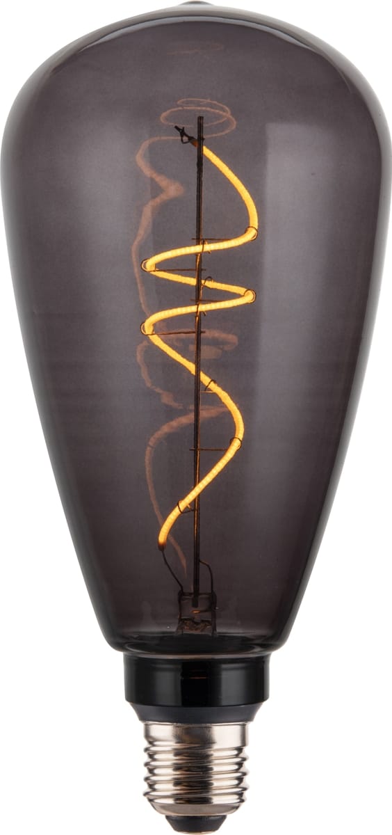ENOVALITE LED Filament Leuchtmittel, Vintage, PEAR, Smoke, E27, 4W, 40lm, 1800K, dimmbar