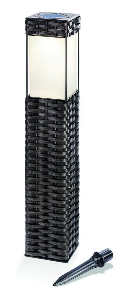esotec Solar-LED-Standleuchte Rattan