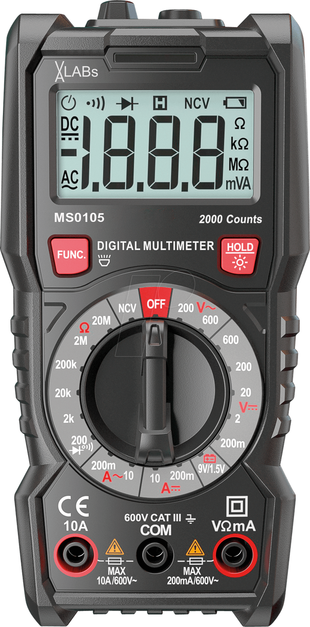 VA-LABs Digital-Multimeter MS0105, 2.000 Counts
