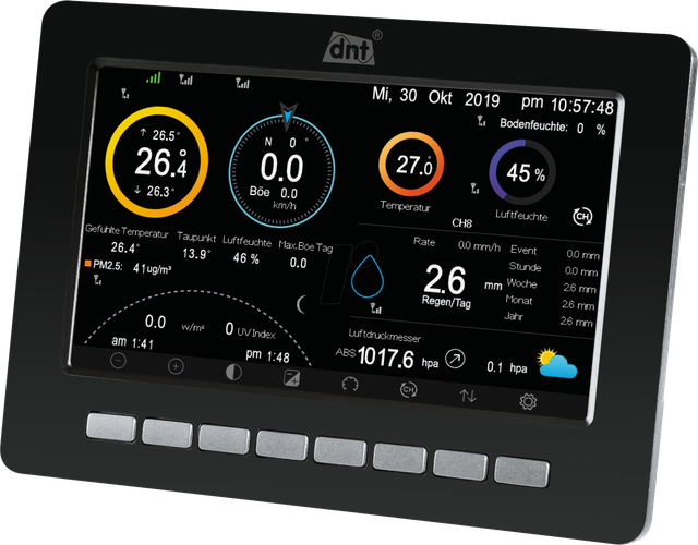 dnt Zusatz-Display für dnt WeatherScreen PRO, 17,8-cm-TFT-Farbdisplay (7"), inkl. Netzteil