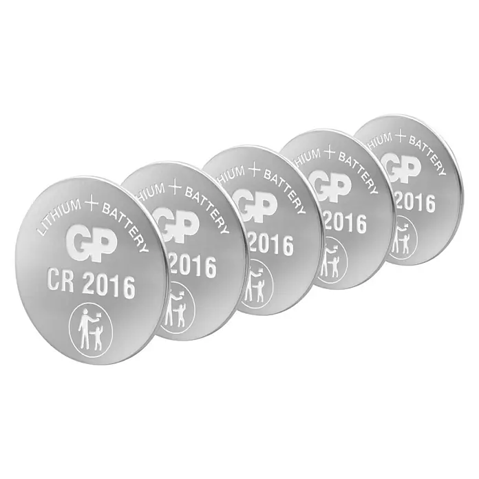 GP Lithium CR2016 Knopfzelle, 3V, 5 Stück