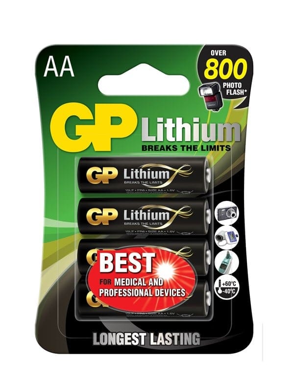 GP Lithium AA Mignon Batterie 1,5V, 4 Stück