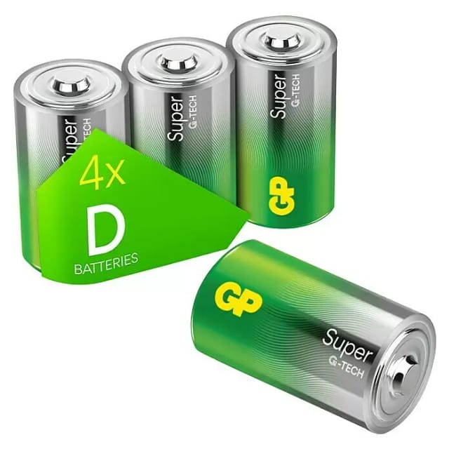 GP Super Alkaline D Mono Batterie 1,5V, 4 Stück