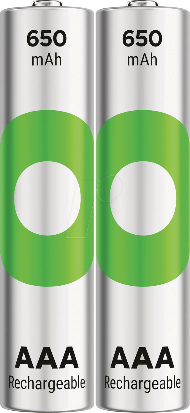 GP AAA Akku NiMH 650 mAh RECYKO, 1,2V 2 Stück