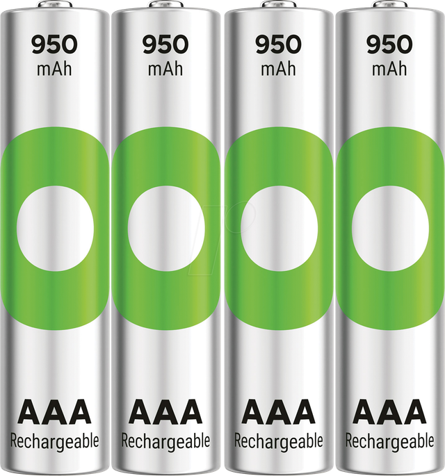 GP AAA Akku NiMH 950 mAh RECYKO, 1,2V, 4 Stück