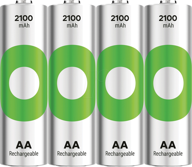 GP AA Akku NiMH 2100 mAh RECYKO, 1,2V, 4 Stück