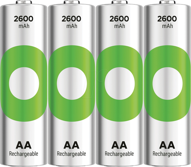 AA Akku GP NiMH 2600 mAh RECYKO, 1,2V 4 Stück