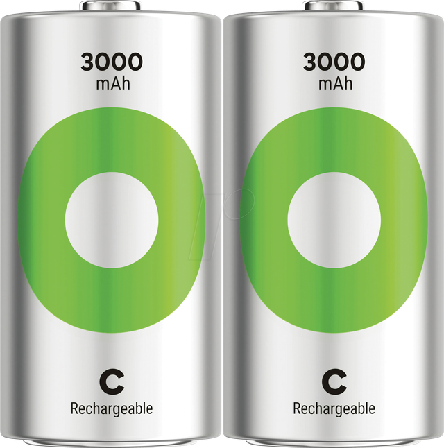 GP Baby-C Akku NiMH 3000 mAh RECYKO, 1,2V, 2 Stück