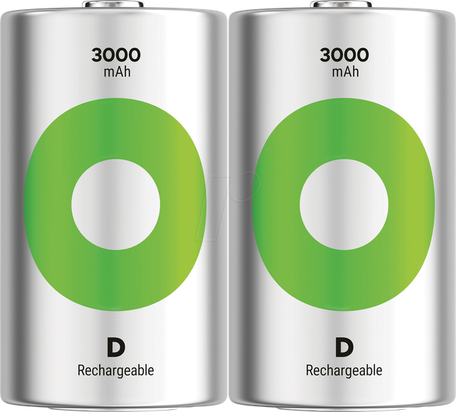 GP Mono D Akku NiMH 3000 mAh RECYKO, 1,2V, 2 Stück
