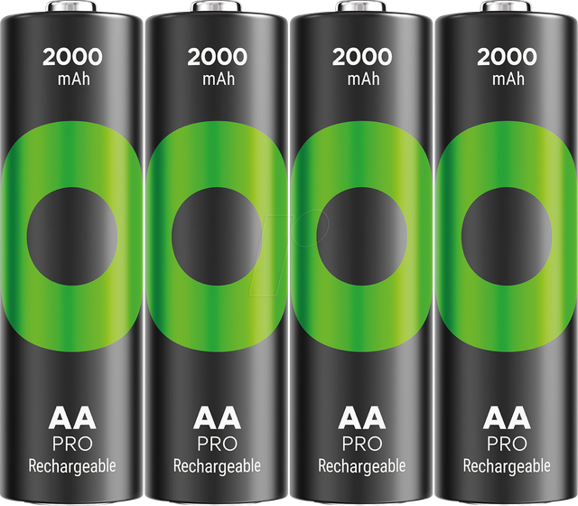 GP AA Akku NiMH 2000 mAh RECYKO PRO, 1,2 V, 4 Stück