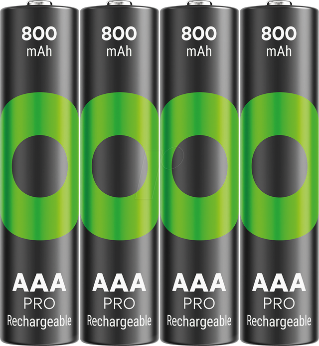 GP AAA Akku NiMH 800 mAh RECYKO PRO, 1,2V, 4 Stück