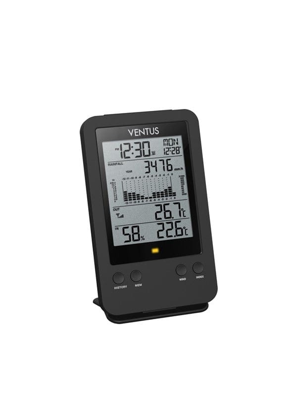 Ventus Funk-Regenmesser W140 mit Basisstation, Niederschlag, Temperatur, Luftfeuchte, 868 MHz