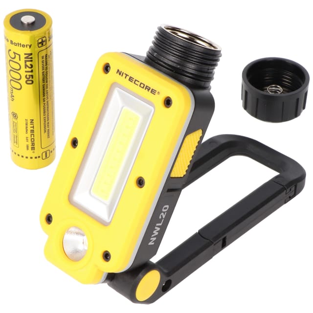 Nitecore NWL20 Arbeitsleuchte, 600 lm, COB-Flutlicht & LED-Spotlicht, integriertes Rotlicht