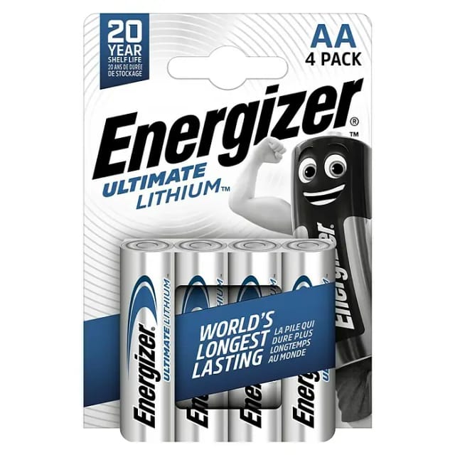 Energizer Ultimate Lithium-Batterie Mignon AA, 1,5V, 3000 mAh, 4er Pack