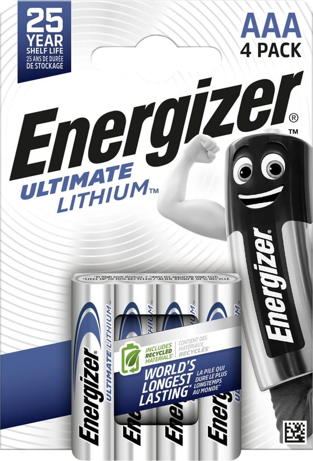 Energizer Ultimate Lithium-Batterie Micro AAA, 1,5V, 1250 mAh, 4er-Pack
