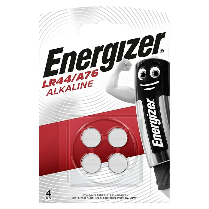 Energizer Alkaline-Knopfzelle, Typ V13GA, LR44, 4er-Pack