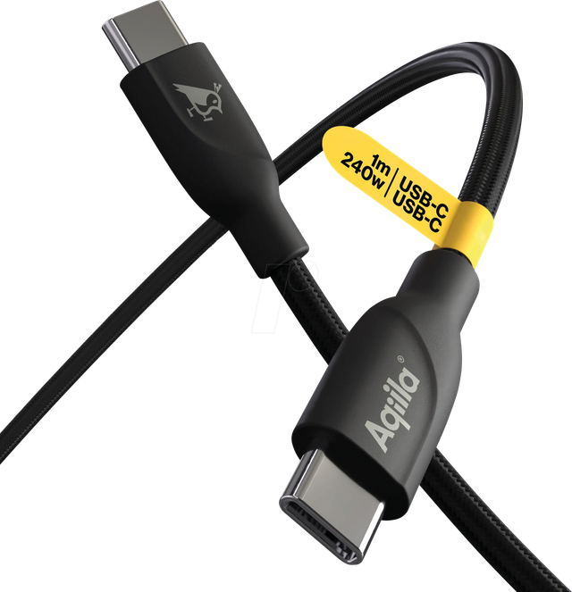 Aqiila Cablebird CB11 Sync-/ Ladekabel, 240W, Type-C auf Type-C, 1 m, Schwarz