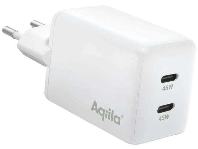 Aqiila Chargebird W2 Ladeadapter, 45W, 2x USB-C, Weiß