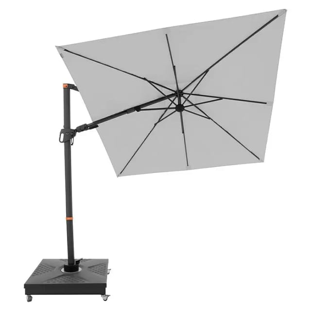 Doppler Ampelschirm 210 cm x 210 cm Hellgrau mit Kurbelmechanik