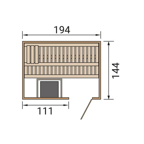Weka Elementsauna Halmstad 1 Sparset 4,5 kW OS Glastür
