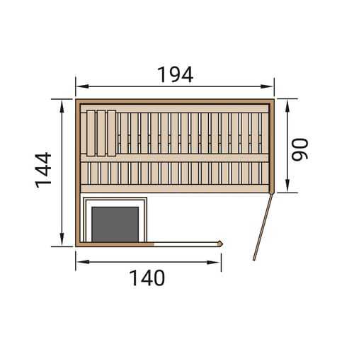 Weka Elementsauna Varberg 1 Sparset 4,5 kW BioS Glastür/Fenster