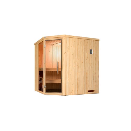 Weka Element-Ecksauna Varberg 2 Sparset 5,4 kW Kompakt Glastür/Fenster