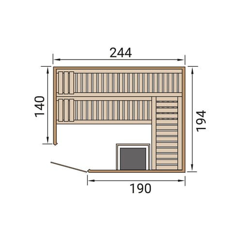 Weka Elementsauna Varberg Trend 4 Weiß Sparset 9 kW BioS Glastür