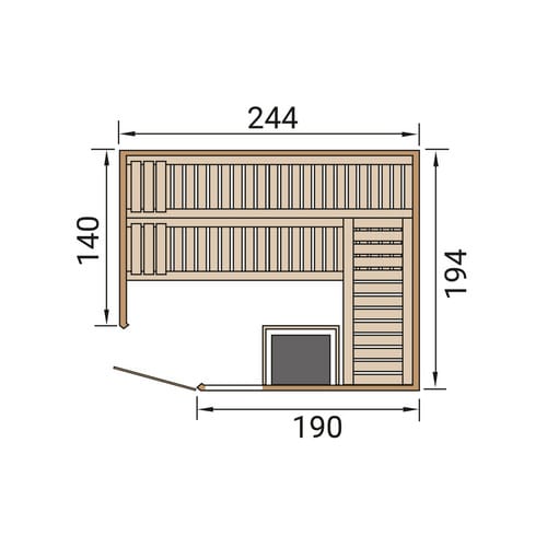 Weka Elementsauna Varberg Trend 4 Weiß Sparset 9 kW BioS Glastür/Fenster