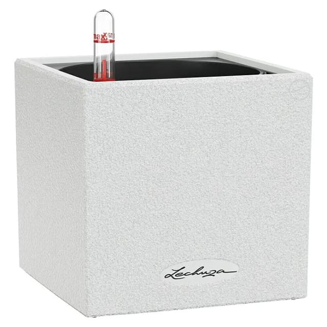 Lechuza® Pflanzgefäß Canto Stone 14 cm x 14 cm x 14 cm Quarzweiß