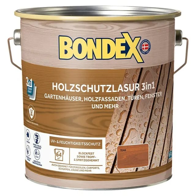 Bondex Holzschutzlasur 3 in 1 Teak 4,